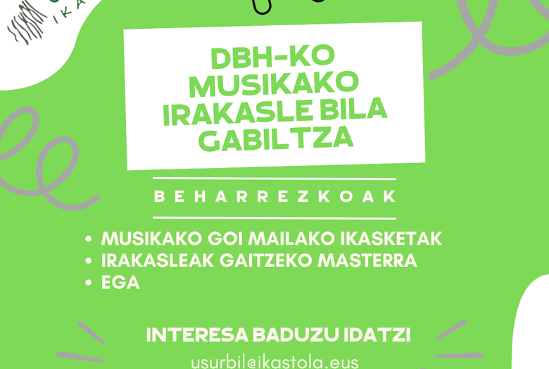Musikako irakasle lan eskaintza